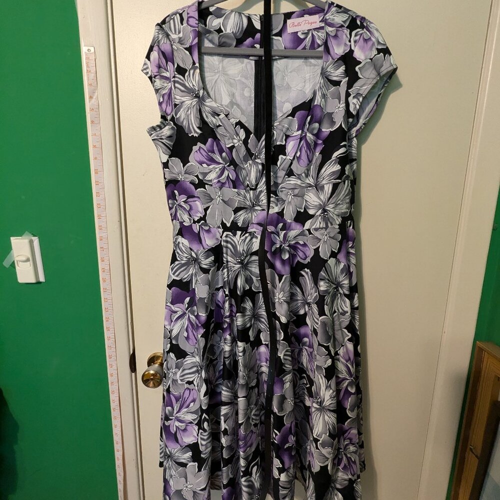 Belle Poque purple/gray floral dress size XL